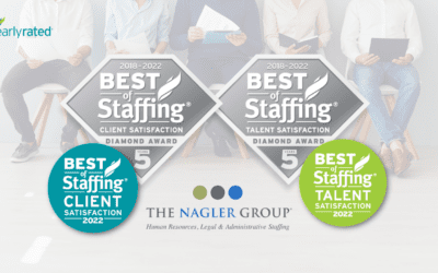The Nagler Group Wins ClearlyRated’s 2022 Best of Staffing Client and Talent 5 Year Diamond Awards for Service Excellence